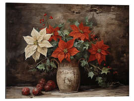 Aluminium print Christmas Poinsettia