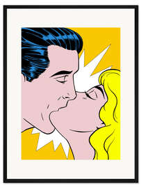 Gerahmter Kunstdruck Ben Day Dot Kuss