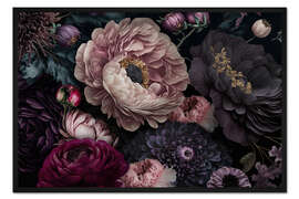 Gerahmter Kunstdruck Dark Moody Flowers