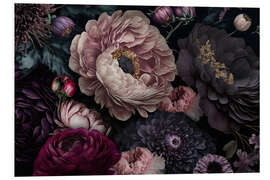 Stampa su PVC Dark Moody Flowers