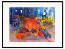 Impresión de arte enmarcada Still Life with Pumpkin