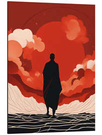 Magnettafel Silhouette in der Roten Sonne