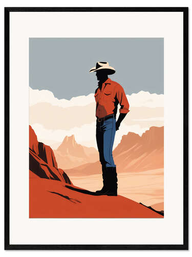 Impression artistique encadrée Desert Cowboy Stance