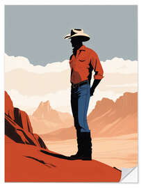 Selvklæbende plakat Desert Cowboy Stance