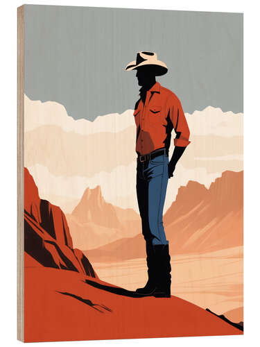 Wood print Desert Cowboy Stance