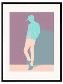 Gerahmter Kunstdruck Urban Cyan Man