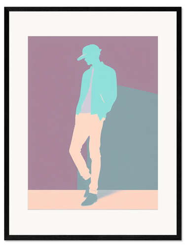 Innrammet kunsttrykk Urban Cyan Man
