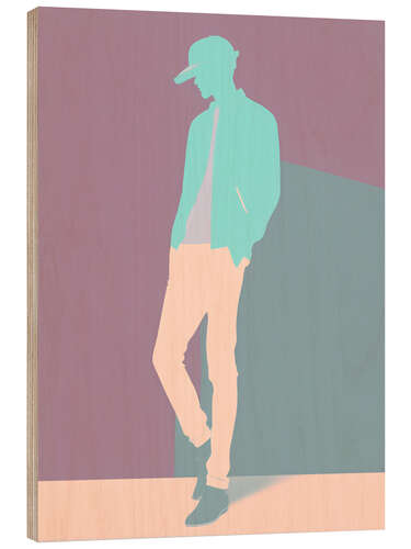 Hout print Urban Cyan Man