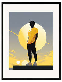 Framed art print Moonlight Watcher Silhouette