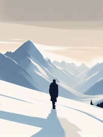 Magnettafel Einsame Silhouette in den Bergen