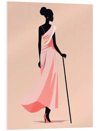 Akryylilasitaulu Elegant Pink Dress Silhouette