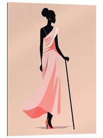 Tableau en plexi-alu Elegant Pink Dress Silhouette