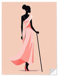 Wall sticker Elegant Pink Dress Silhouette