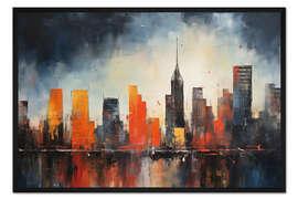 Gerahmter Kunstdruck Big City Skyline I