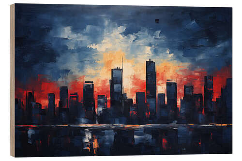 Wood print Big City Skyline II
