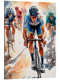 Magnettafel Radrennen durch Staubwolken