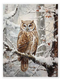 Obra artística  Owl in Winter Forest - Olga Telnova