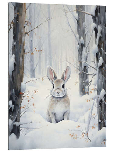 Gallery print White Hare in Winter Forest