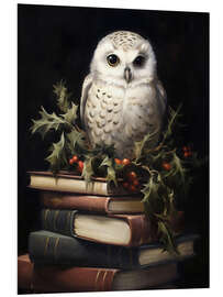 Stampa su PVC White Owl on Books