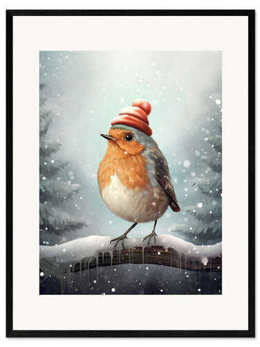 Innrammet kunsttrykk Christmas Robin