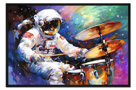 Gerahmter Kunstdruck The Cosmic Drummer