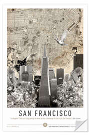 Selvklebende plakat San Francisco City Break