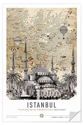 Selvklebende plakat Istanbul City Break