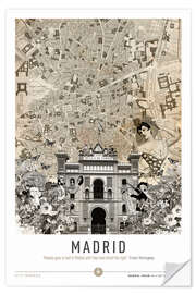 Selvklebende plakat Madrid City Break