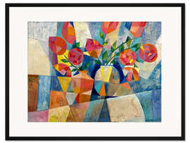 Gerahmter Kunstdruck Stillleben mit Pfingstrosen