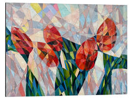 Magnettafel Stillleben mit Tulpen auf weißem Hintergrund