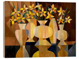 Wood print Still Life With Daffodils