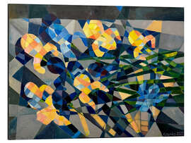 Magnettafel Stillleben mit Schwertlilien auf dem Tisch