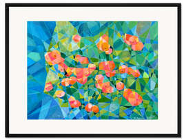 Gerahmter Kunstdruck Landschaft mit Apfelbaum