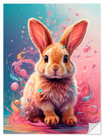 Selvklebende plakat Bunny in Dreamland