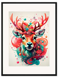 Gerahmter Kunstdruck Fantastischer Hirsch
