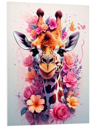 PVC print Floral Giraffe