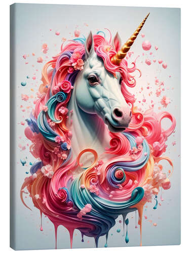 Tableau sur toile Multicoloured Unicorn