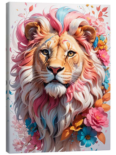 Stampa su tela Floral Lion I