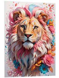 Tableau en PVC Floral Lion I