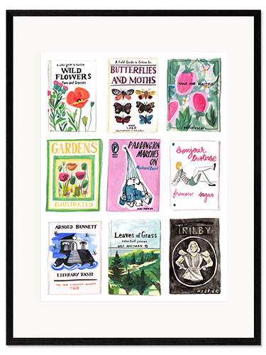 Plakat artystyczny premium w ramie Books