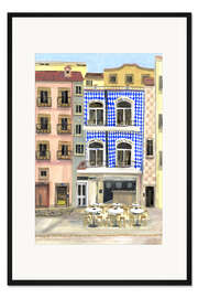 Gerahmter Kunstdruck Straße in Südeuropa