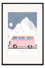 Gerahmter Kunstdruck Winter Camper