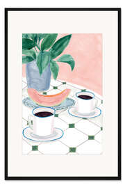 Gerahmter Kunstdruck Melone zum Frühstück