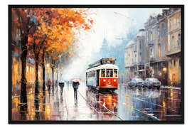 Gerahmter Kunstdruck Rainy Days on Main Street