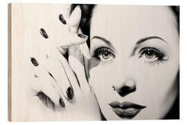 Wood print Hedy Lamarr