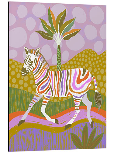 Aluminiumtavla Rainbow Zebra