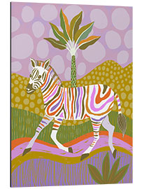 Aluminium print Rainbow Zebra