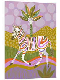 Foam board print Rainbow Zebra