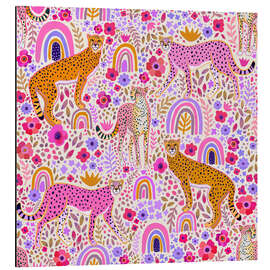 Stampa su alluminio Cheetah in a Rainbow Garden