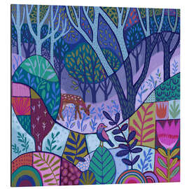 Magnettafel Hirsche im Patchwork-Wald